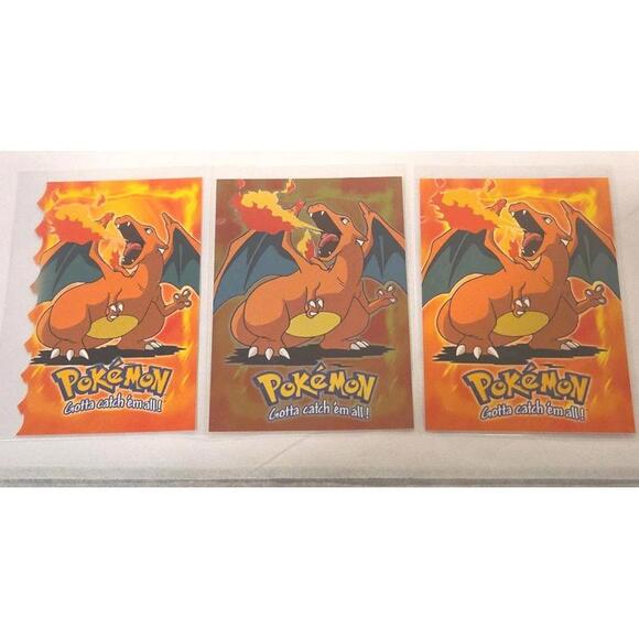 Charizard 3 Card Lot E6 Die Cut Gold Foil Base Topps Movie Catch Em All